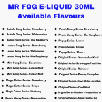 Mr Fog E liquid 30ml vape flavors